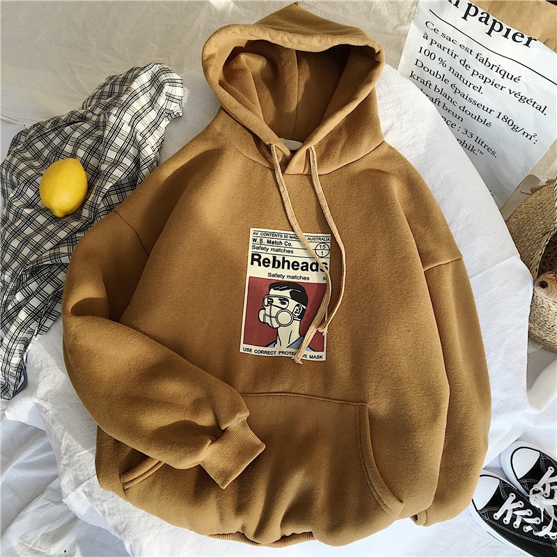 Áo Hoodie Nỉ Bông Tay Dài Phong Cách Hàn Quốc Thời Trang Nam Nữ