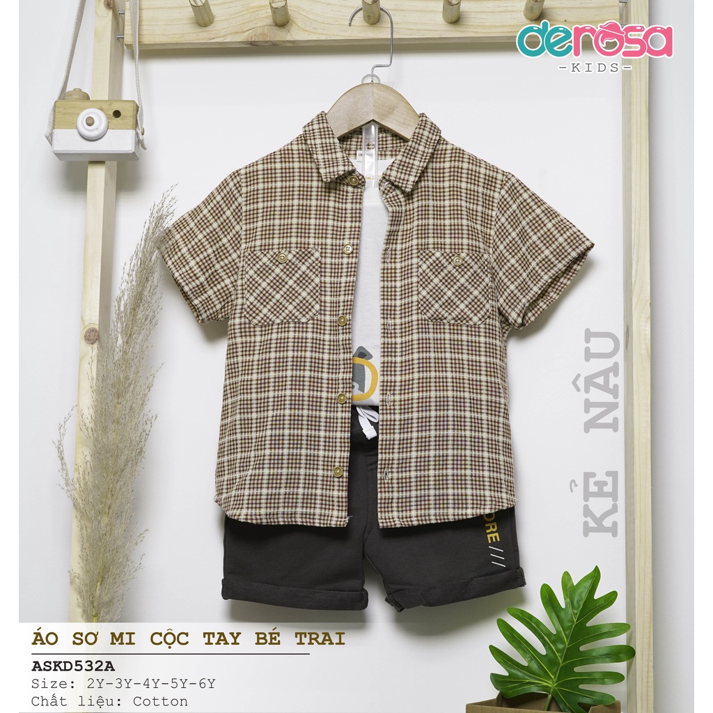 Bộ quần áo bé trai DEROSA KIDS chất liệu cotton cho bé 2-6 tuổi KD035-448-532