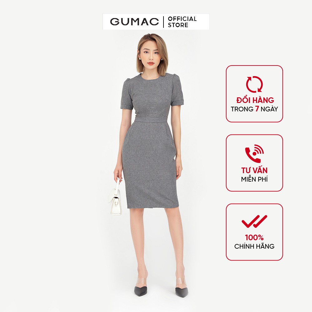 [Mã WABRGU55 giảm 12% đơn 99K] Đầm ôm body nữ xếp ly eo GUMAC tôn dáng quyến rũ DC04063
