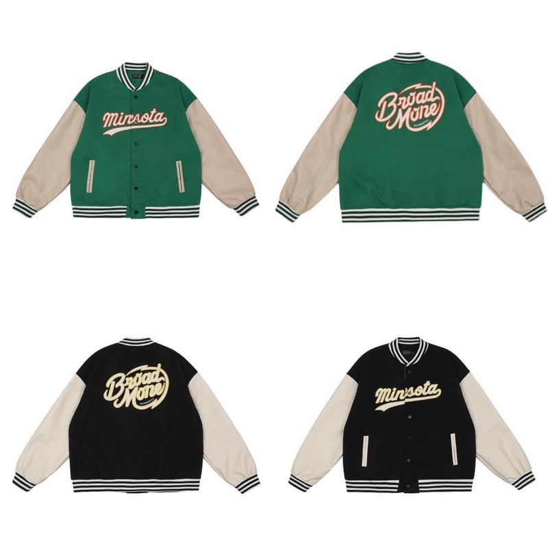 Áo khoác Bomber Jacket BROAD chất dạ nhung dày dặn cực đẹp form Unisex Nam Nữ ( Hình thật 100% cực đẹp) | BigBuy360 - bigbuy360.vn