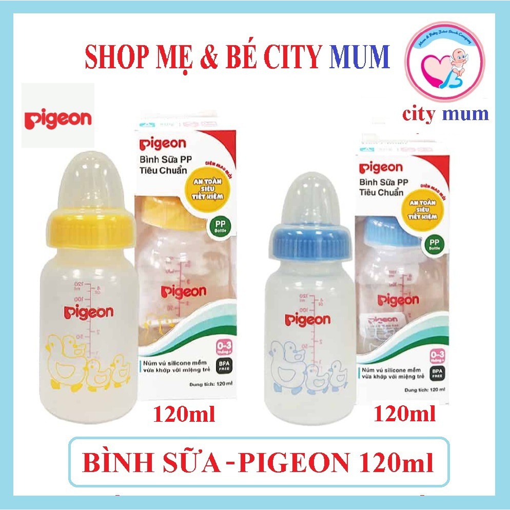 Bình Sữa Cho Bé Pigeon 240ml- 120ml, Bình Bú Nhựa PP Tiêu Chuẩn ( BPA Free)