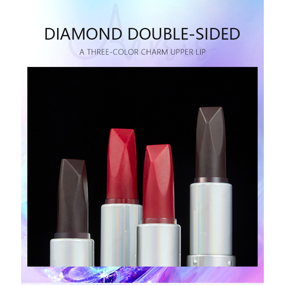 Son Môi Pudaier 3 Cạnh Màu Khác Nhau Thiết Kế Dạng Thỏi Pha Lê Kim Cương 30g