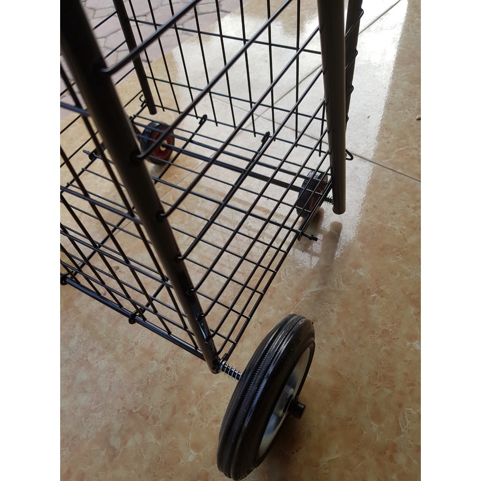 Xe kéo hàng đi chợ Khung sắt có giỏ hàng cỡ lớn! XDC02