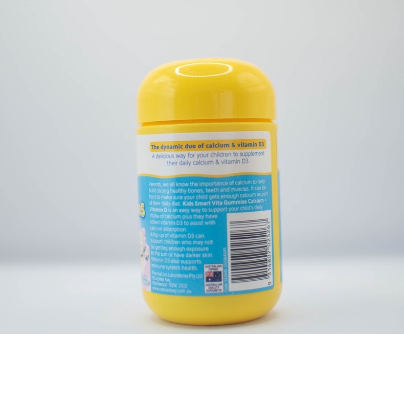 Kẹo Dẻo Canxi Cho Bé Nature’s Way Kids Smart Vita Gummies Calcium + Vitamin D 60 Viên