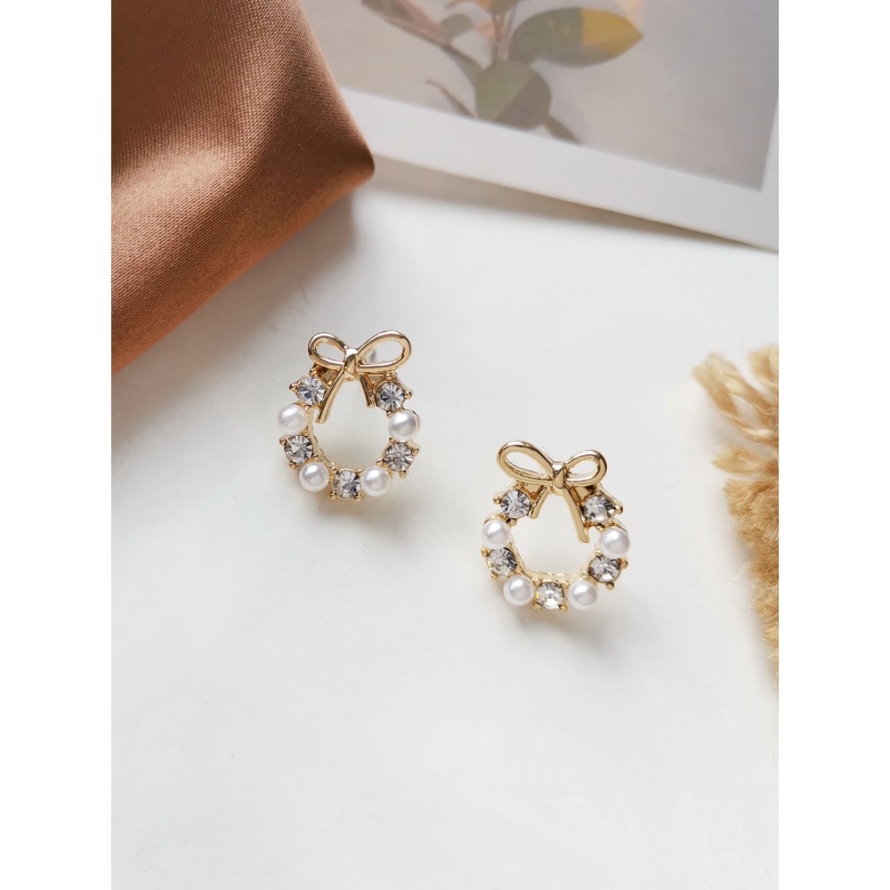 The Bleu | Bông tai tròn nữ tính phong cách Hàn Quốc đuôi bạc 925 - E29