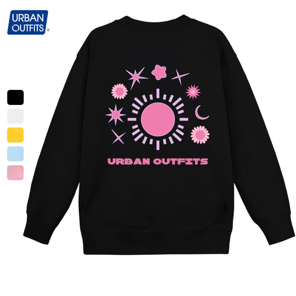 Áo Sweater Form Rộng Nữ Nam URBAN OUTFITS In Mặt Trời UO SWO33 Thun Cotton Nỉ 4 Chiều Local Brand