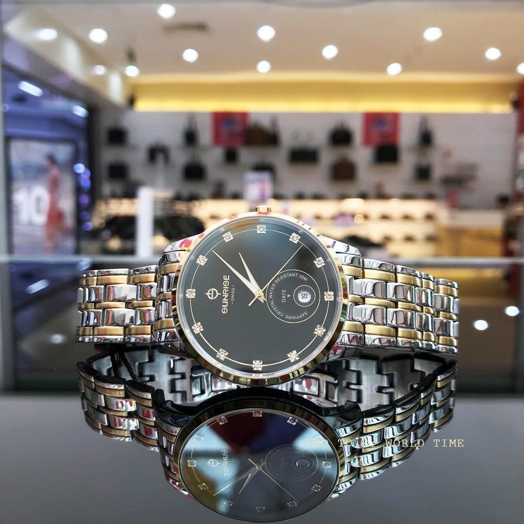 Đồng hồ nam sunrise dây thép 1138SA chính hãng full box sapphire chống xước , chống nước bảo hành 3 năm