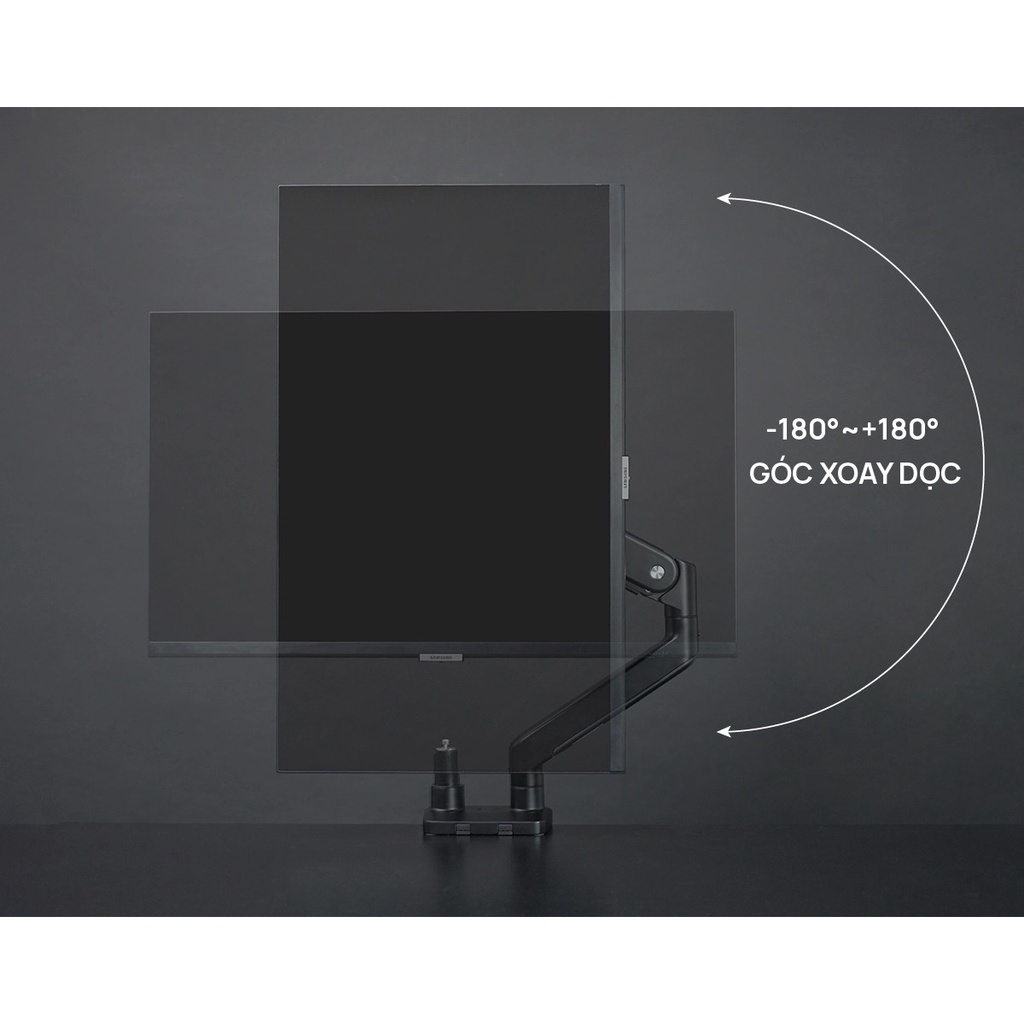 Giá Đỡ ARM 2 Màn Hình Human Motion M8  Màu Đen