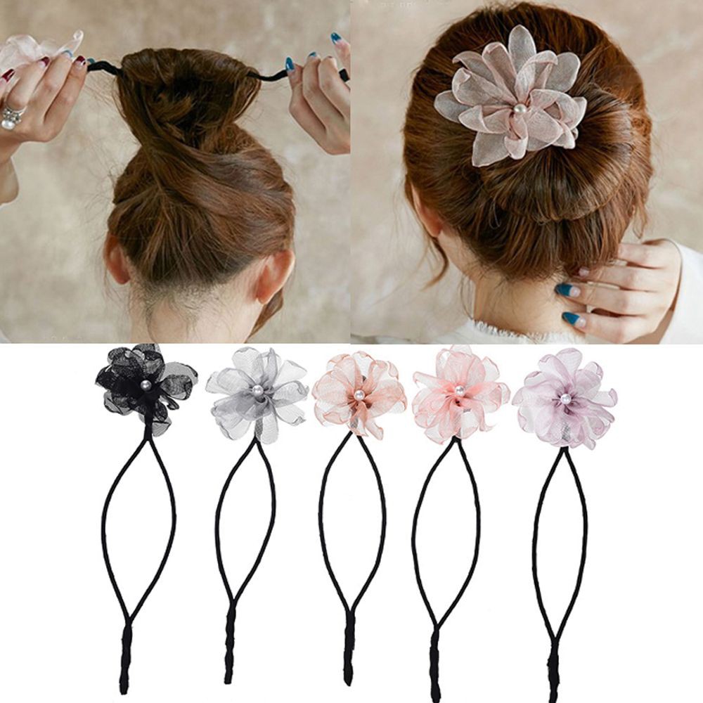 Dụng Cụ Búi Tóc Đính Hoa Và Ngọc Trai