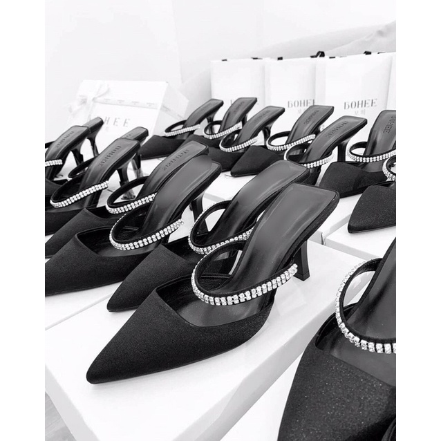 Guốc cao gót quai đá gót vuông 6-8 phân, sandal cao gót quai đá gót vuông 6-8cm