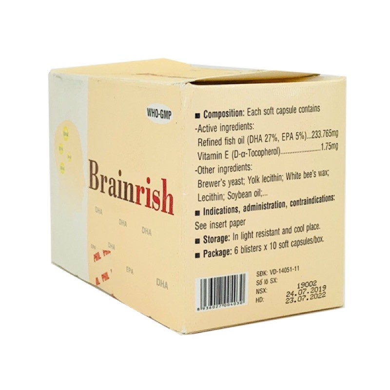 Viên uống bổ sung vitamin và khoáng chất Brainrish