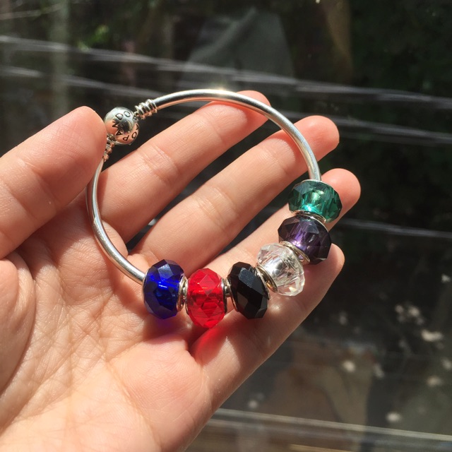 Hạt charm glass nhiều màu dùng mix charm handmade