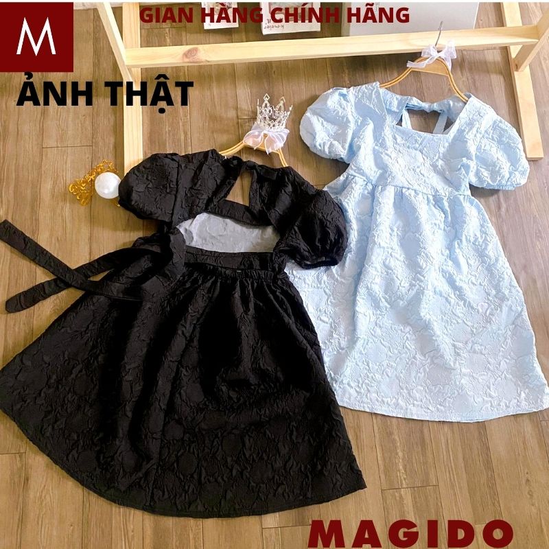 Váy babydoll công chúa nơ sau 2 mầu chất gấp xốp cực xinh ulzzang -vintage -MAGIDO