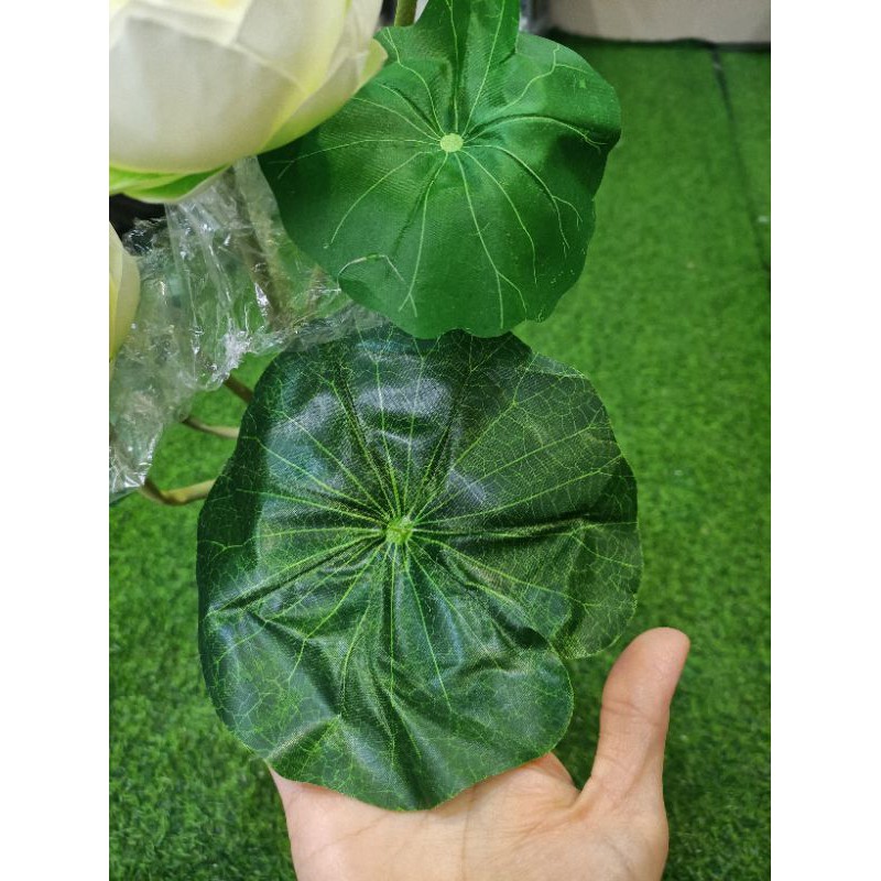 Cành sen giả,sen thái cánh kép cao 77cm,lụa cao cấp, lá in 3D-hoaluaminhhoa