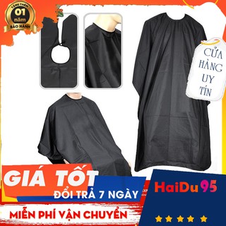 Áo Choàng Cắt Tóc Trơn Đen Chống Nước Cao Cấp