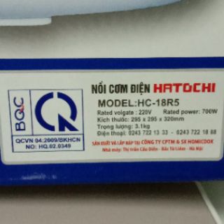 Nồi cơm điện hatochi 1.8l