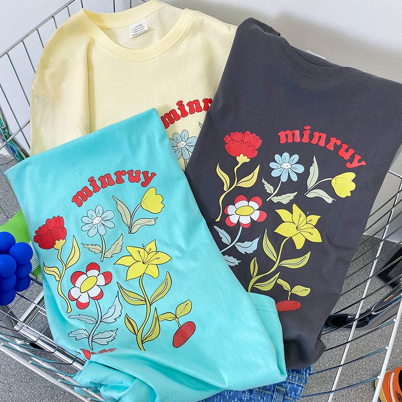 Áo Thun Tay Ngắn Dáng Rộng In Họa Tiết Thời Trang Mùa Hè Phong Cách Hàn Quốc Mới Cho Nữ