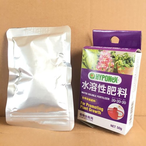 Phân Bón Cao Cấp Nhật Bản Hyponex 20-20-20 gói 50g Dùng cho giai đoạn sau cây con đến trưởng thành1