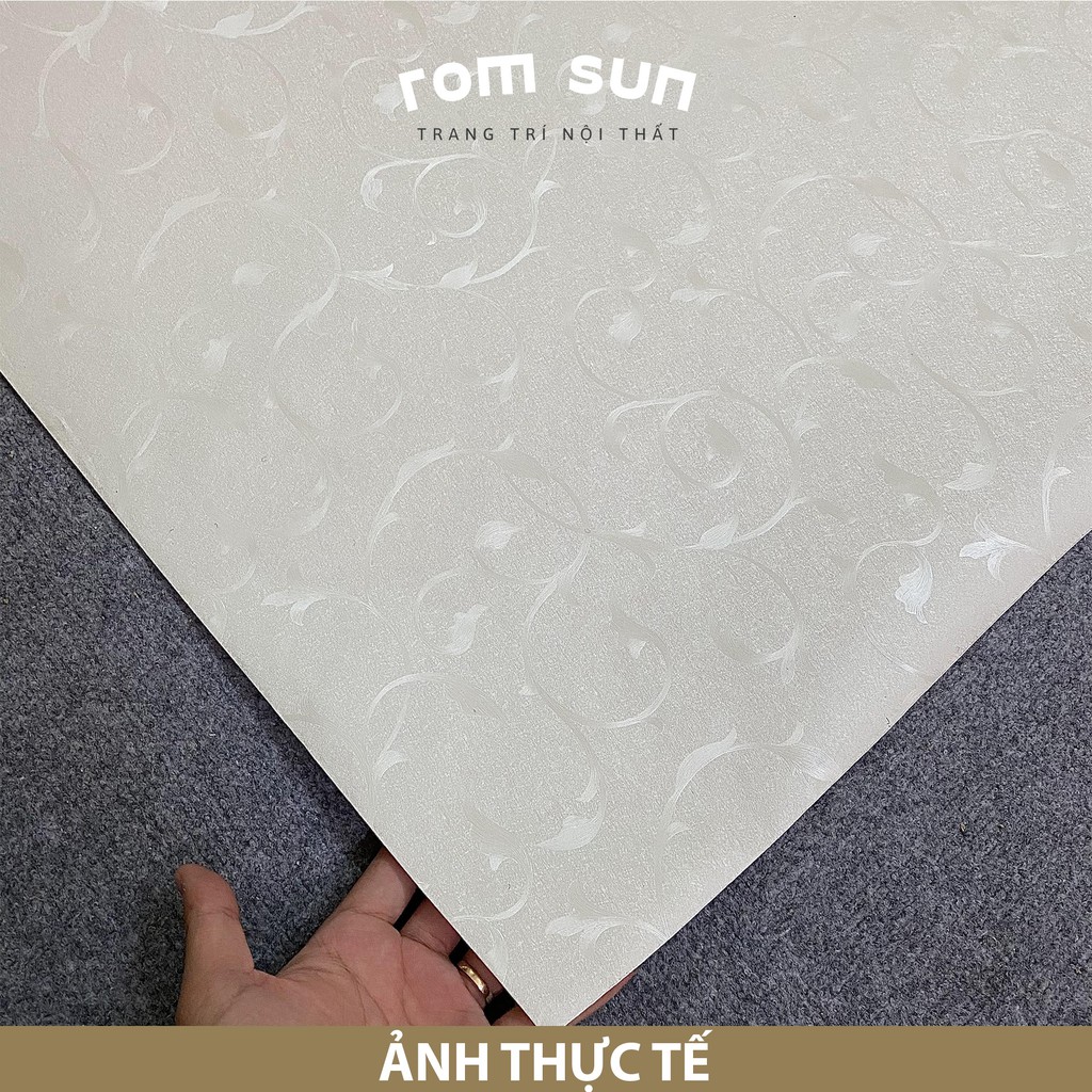 1m x khổ 60cm | Giấy dán tường - ĐÀI LOAN- Decal miếng dán tường phòng ngủ hoa văn chìm 3D hàn quốc sẵn keo