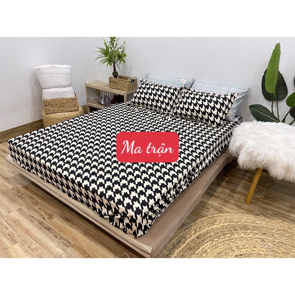 Combo 3 món bộ drap ga giường 1m6x2m,có chọn mẫu,MẪU MA TRẬN