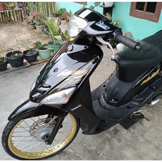 Tem xe Mio đen bóng in crom. Tem đẹp