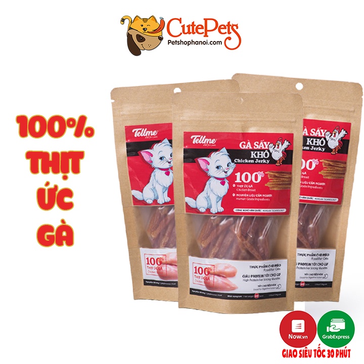 Bánh thưởng cho mèo gà sấy khô Tellme 40g 100% thịt ức gà - Phụ kiện thú cưng Hà Nội