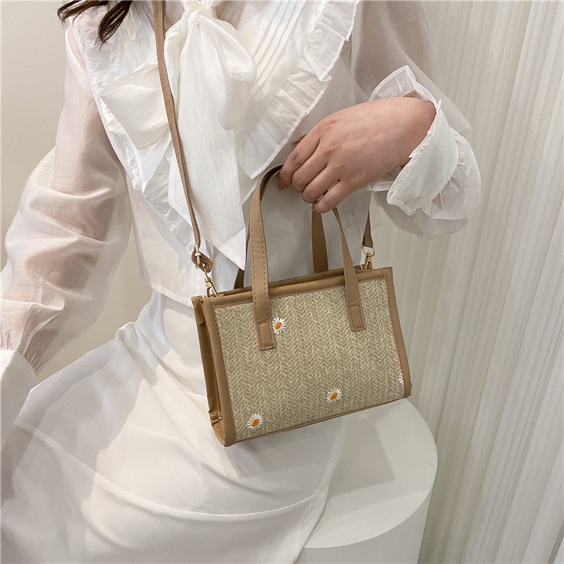 Túi Xách Đan Lát Cỡ Lớn Thiết Kế Mới Thời Trang Theo Phong Cách Hàn Quốc