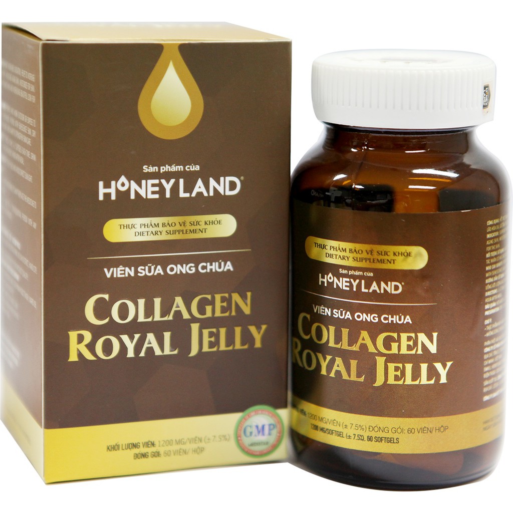 Hỗ trợ làm đẹp da Viên nhộng collagen sữa ong chúa Royal Jelly 150 viên