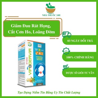Xịt họng vipodervir 20ml - giảm ho, đau rát họng, ngứa họng
