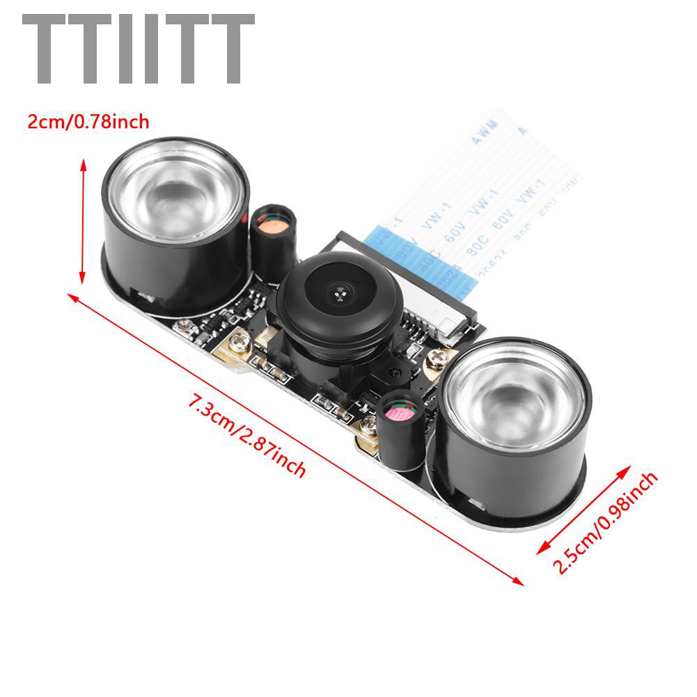 Ttiitt 5 Million Pixels Night Vision 130° Viewing Angle Camera Module Board For Raspberry Pi B 3/2