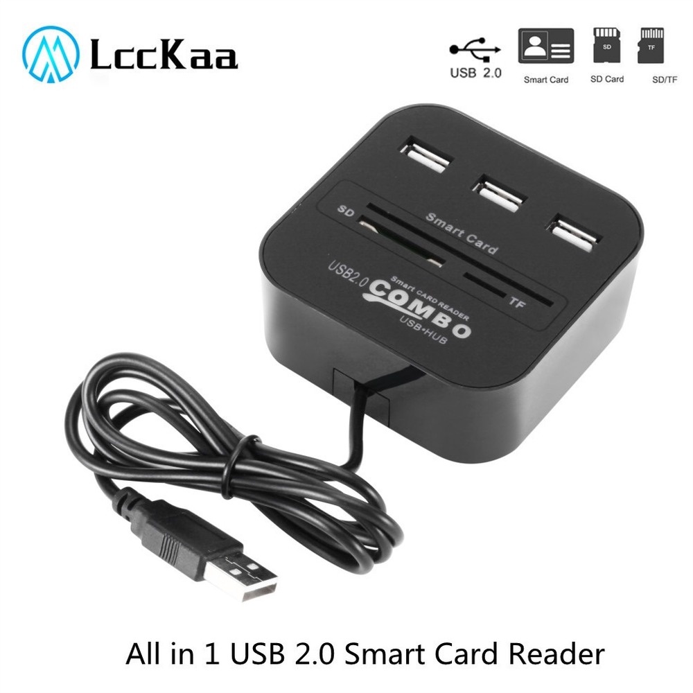 Đầu Đọc Thẻ Nhớ USB Thông Minh Lccka MMC USB-Cid ISO 7816 CACDNIEATM IC SIM SD
