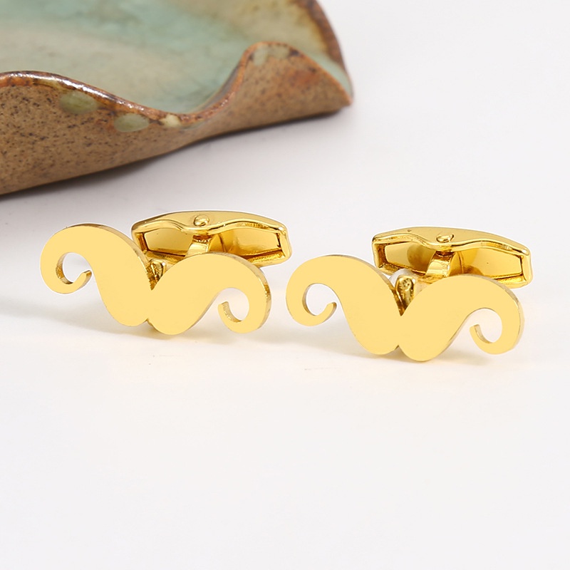 [NF] Khuy Măng Sét Sơ Mi Bằng Kim Loại Hình Bàn Tay Lái Râu Vui Nhộn Thời Trang Cho Nam