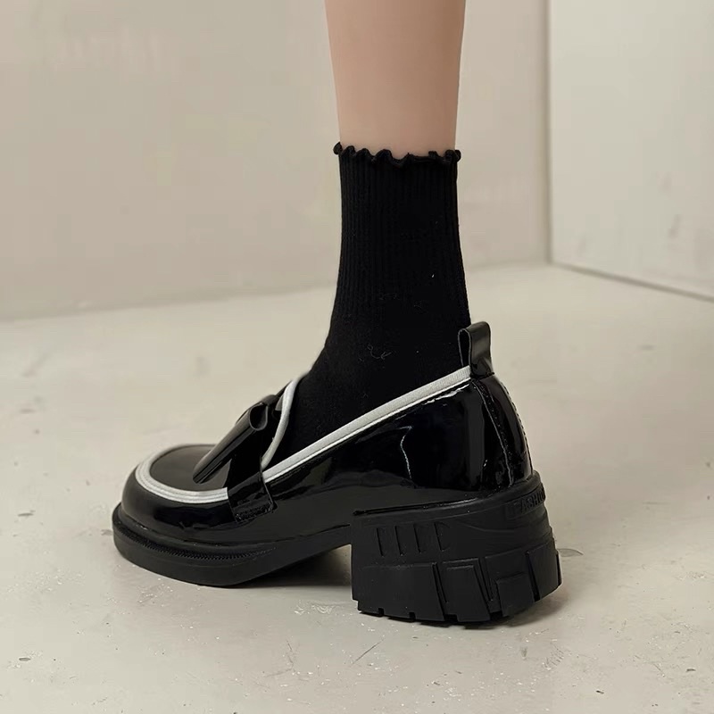 Giày búp bê nữ đế cao chất liệu êm ái, giày nữ phong cách lolita đính nơ đáng yêu cao 3-5p