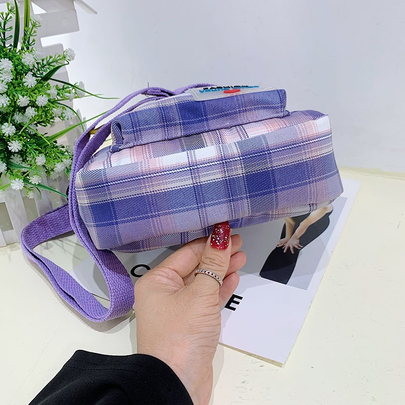 Túi Đeo Chéo Hình Vuông Cỡ Nhỏ Họa Tiết Kẻ Sọc Phong Cách Hàn Quốc Thời Trang Cho Nữ