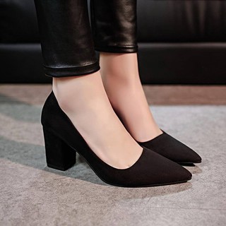 Giày cao gót da lộn 7,8cm - 6014 kèm tự chụp không chỉnh sửa