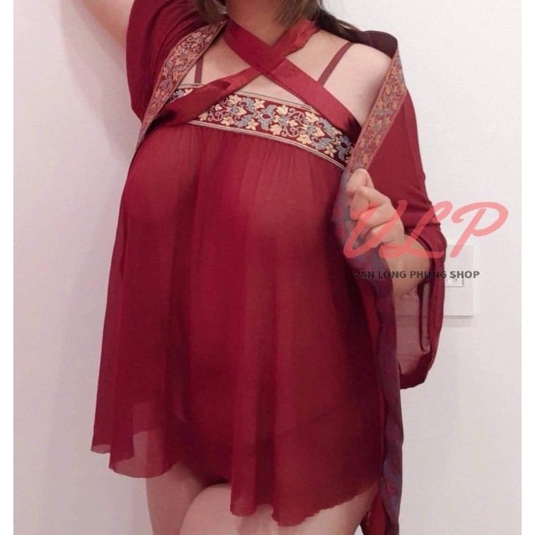 _DN83_bộ cosplay váy ngủ kèm choàng phong cách trung hoa sexy