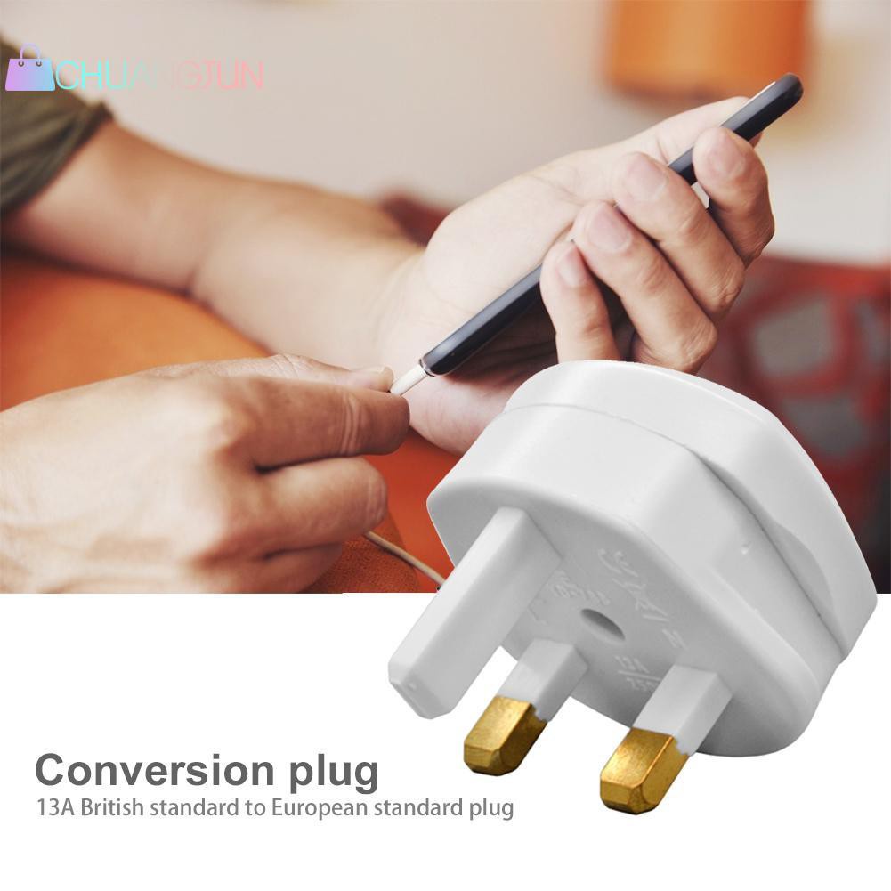 13A UK Conversion Plug to EU Plug Transform Switch Plugs Travel Adapter