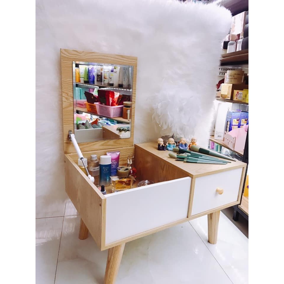 Bàn Trang Điểm Mini [FREESHIP] Nhỏ Gọn Bàn Trang Điểm Ngồi Bệt Có Gương Cao Cấp | BigBuy360 - bigbuy360.vn