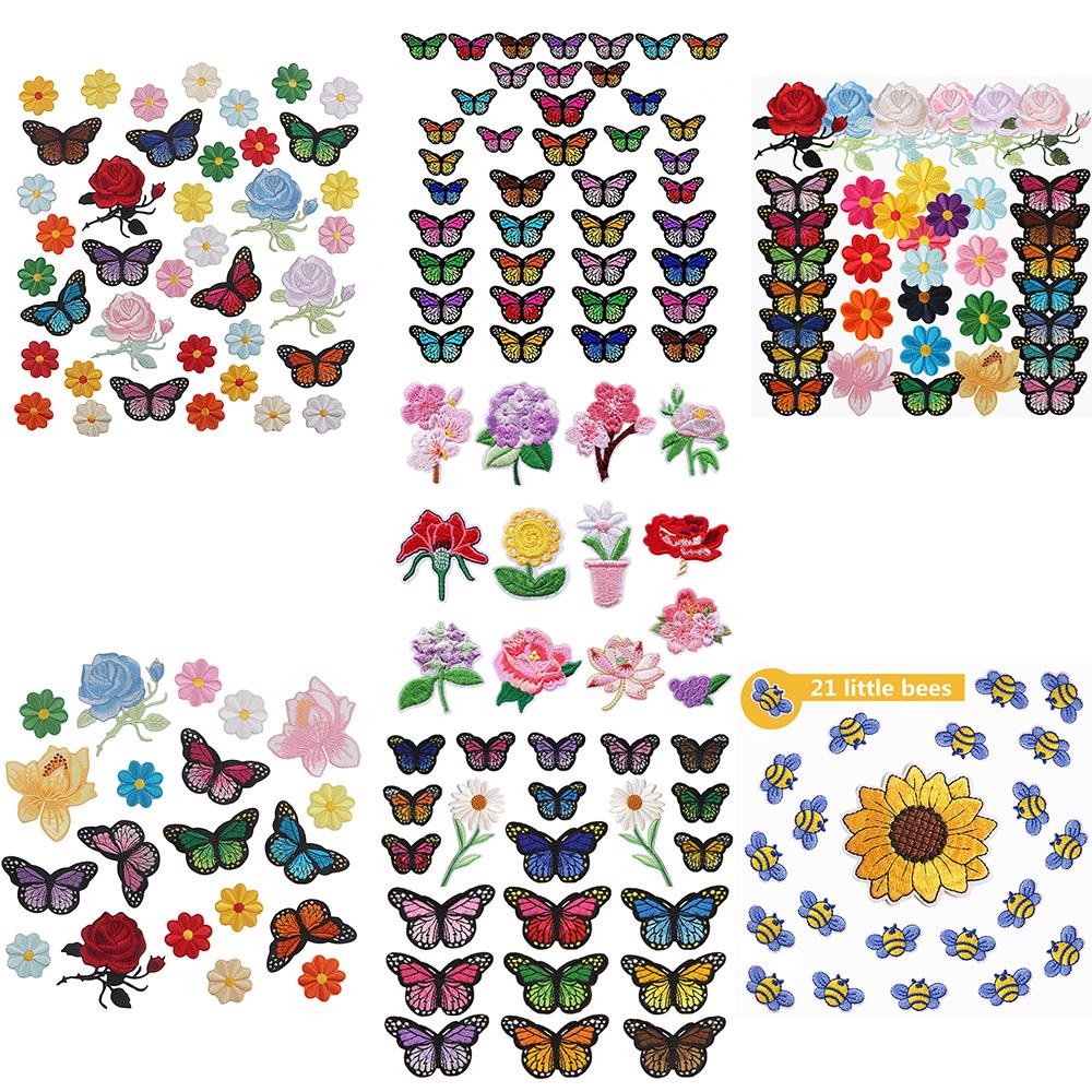 Miếng Vá Ủi Lên Ba Lô / Áo Khoác / Quần Jean Họa Tiết Bươm Bướm / Hoa