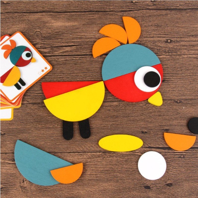 Đồ chơi gỗ trí tuệ Ghép hình tư duy theo thẻ - Đồ chơi gỗ Montessori Bapkids