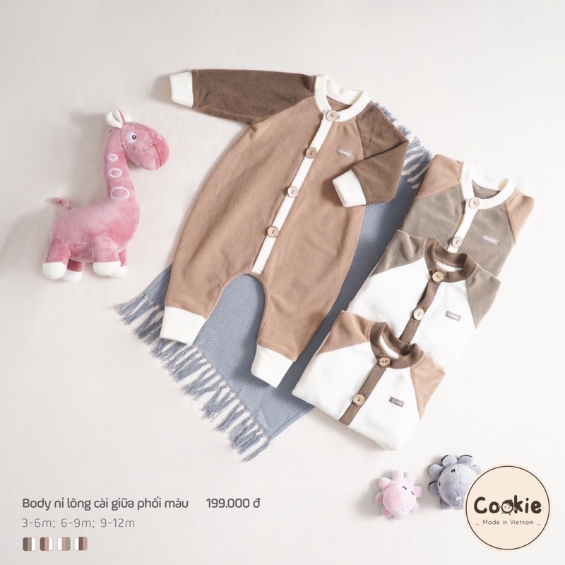 Cookie - Body nỉ lông cài giữa phối màu ấm áp CO1409