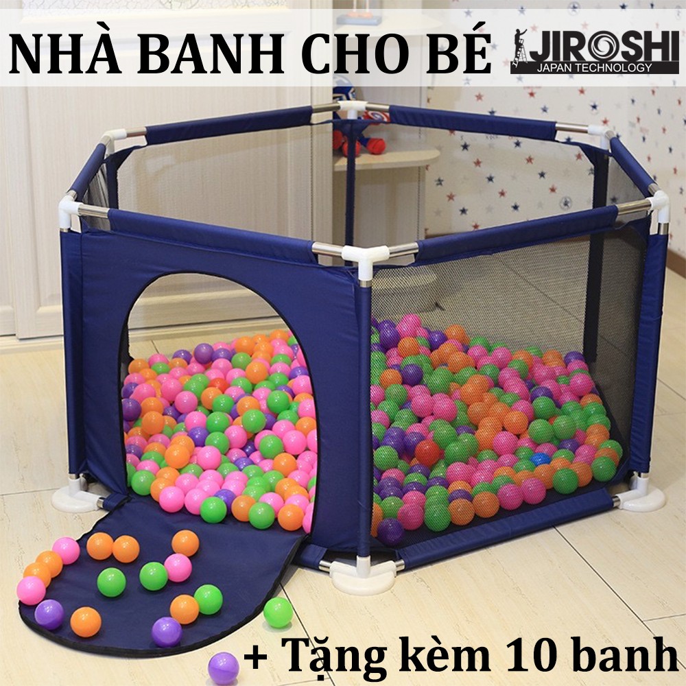 Quây Bóng Cho Bé 1.5m2 JIROSHI có thể đặt trong Phòng- Lều, Cũi Lục Giác, Nhà Banh An Toàn [Tặng Kèm 10 quả Balls]