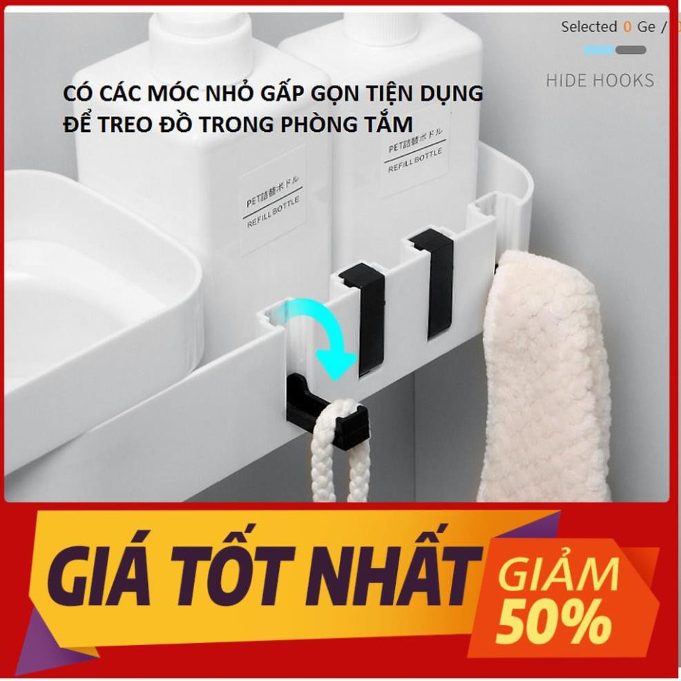 Kệ treo tường để đồ phòng tắm nhà bếp xoay thông minh giá gắn góc hút chân không đựng đa năng trang trí đẹp