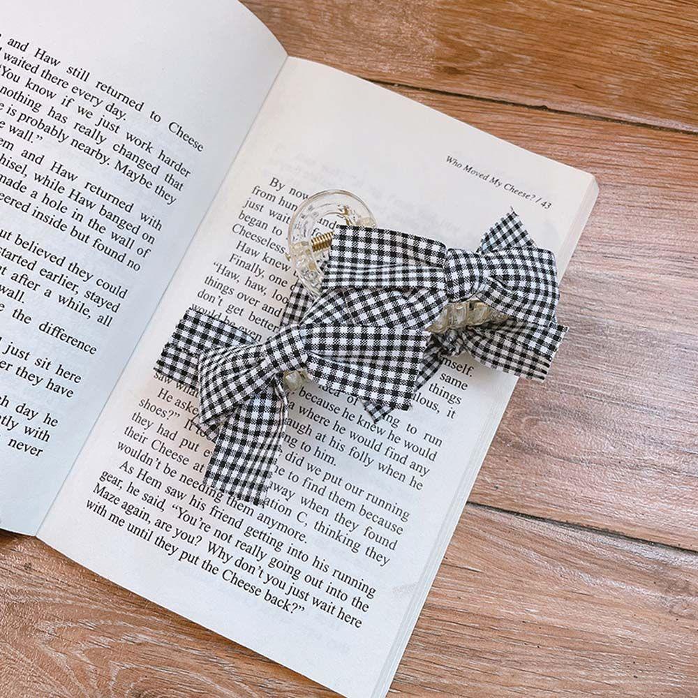 TWINKLE Kẹp Tóc Càng Cua Chất Liệu Satin Màu Trơn Cỡ Lớn Họa Tiết Kẻ Sọc / Cá Mập