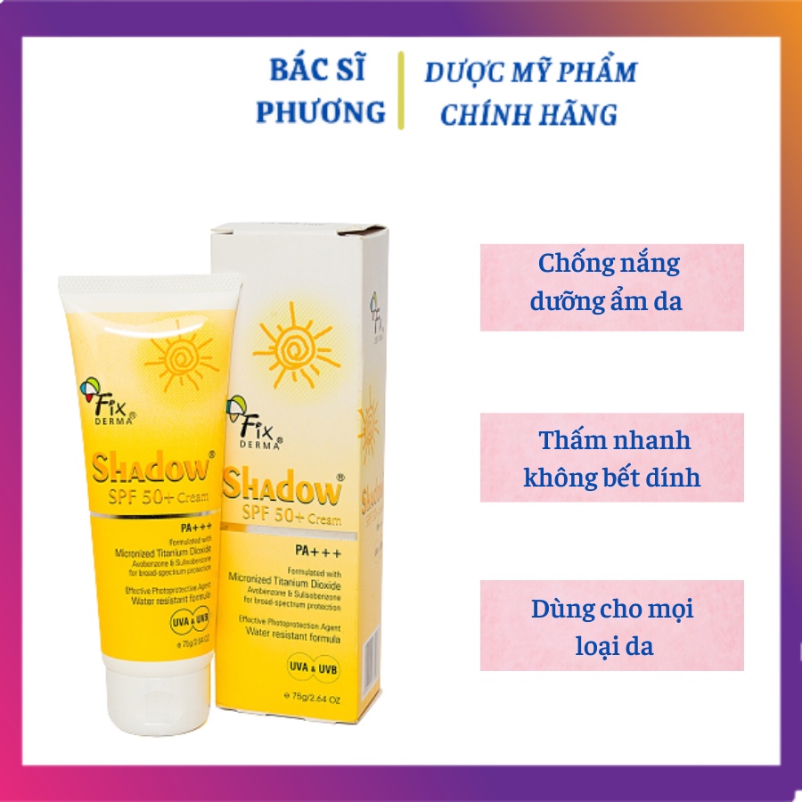 Gel Chống Nắng Fixderma Shadow SPF 50+ (75g)