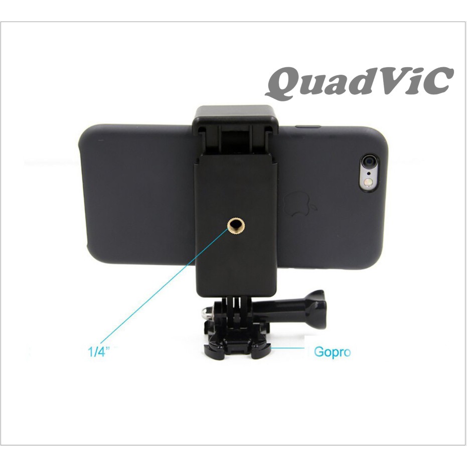 Kẹp điện thoại gắn dây đeo ngực làm camera hành trình/ hành động N207 QuadViC