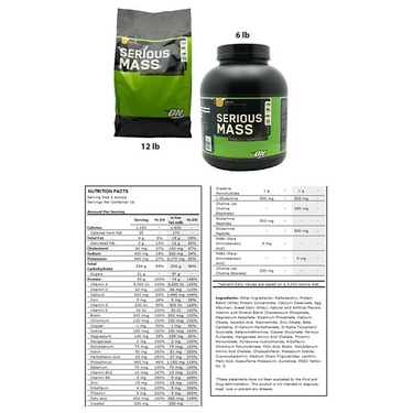 Sữa Tăng Cân Cho Người Gầy On Optimum Nutrition Serious Mass 12 lbs