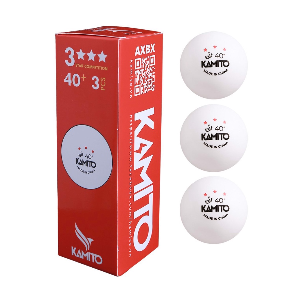 (CHÍNH HÃNG) Quả bóng bàn Kamito 3 sao (HỘP 3 QUẢ)