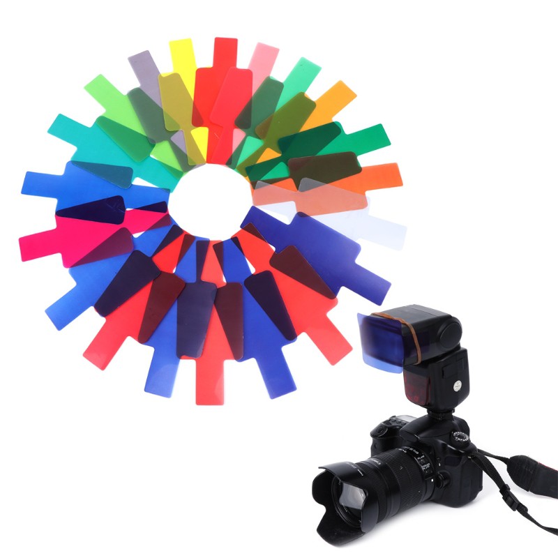 KOK 20 Color Photographic Color Gel Filter Cards Set Flash Speedlite for Canon Nikon