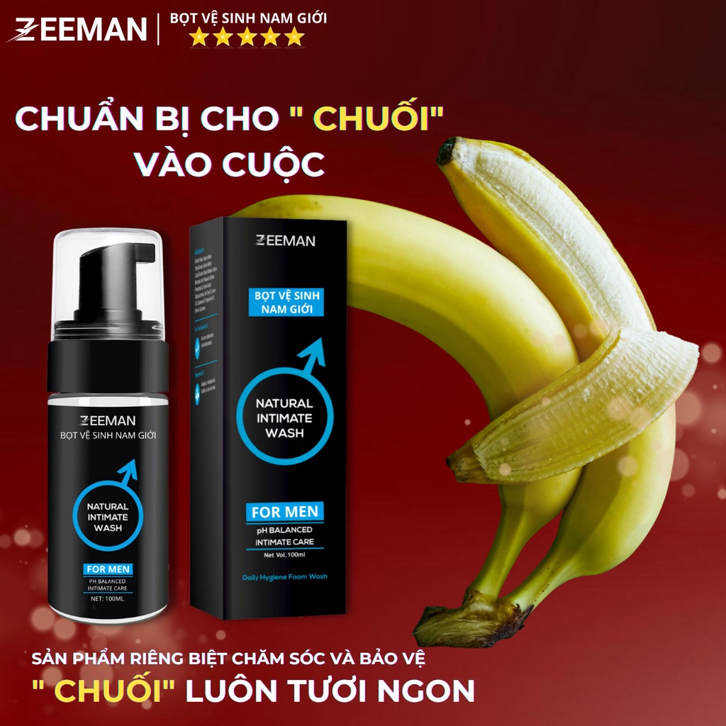 Bọt Vệ Sinh Nam Giới ZEEMAN  Dung Dịch Vệ Sinh Nam Tạo Bọt 100ML DDVS Nam Nước Hoa Cao Cấp